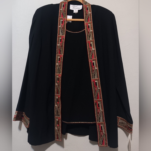 Sarah Elizabeth Two Pcs Tunic/Top Black Sz16 Luxurious Cover Up Elegant Y2K - Picture 1 of 14